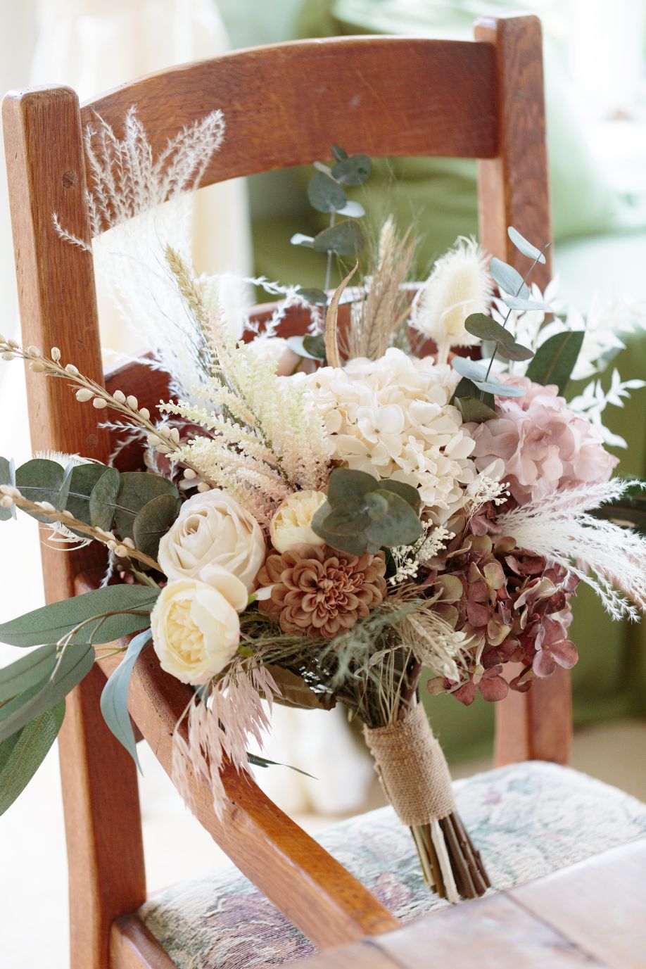 BFN Wedding Bouquet on Chair